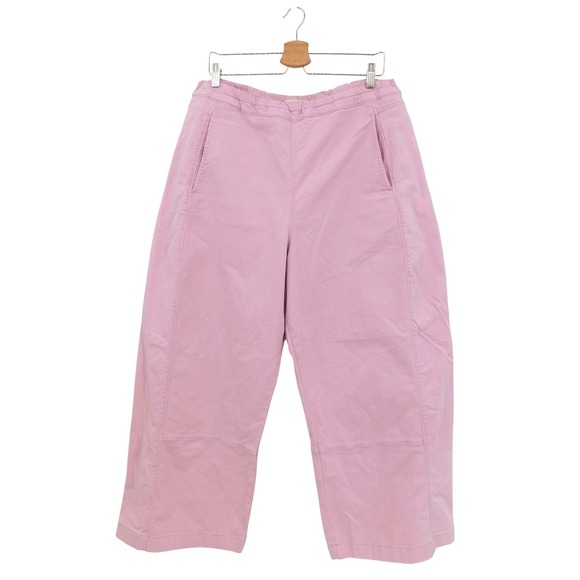 PILCRO Izzie Relaxed Pull on Barrel Pants Women's Size L Purple Cotton Blend - Picture 2 of 6
